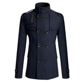 Men Wool Overcoat Long Woolen Coat Casual Mens Outerwear