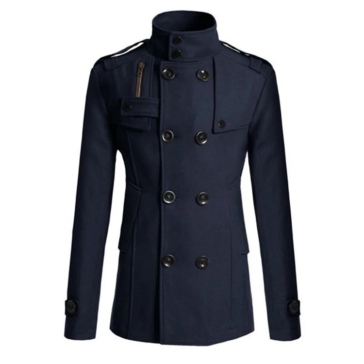 Men Wool Overcoat Long Woolen Coat Casual Mens Outerwear