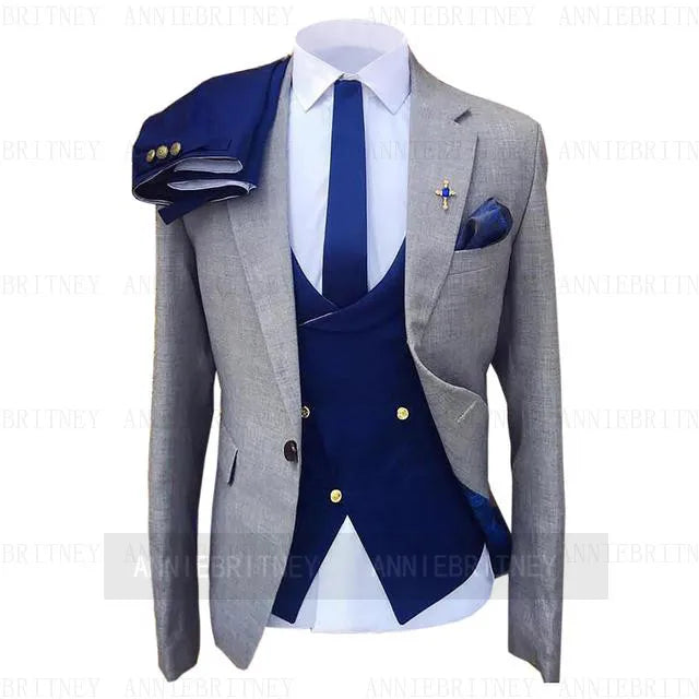 Custom Gray Wedding Suit Men Tuxedo Coat