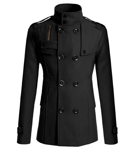 Men Wool Overcoat Long Woolen Coat Casual Mens Outerwear