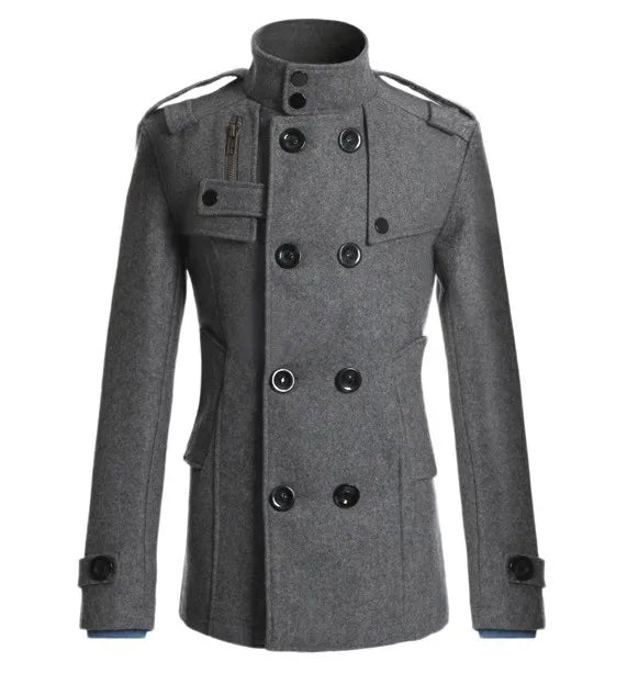 Men Wool Overcoat Long Woolen Coat Casual Mens Outerwear