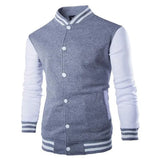 Wine Red Varsity Jacket Men Slim Fit