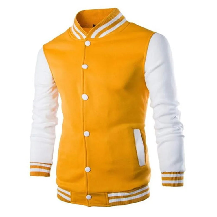Wine Red Varsity Jacket Men Slim Fit