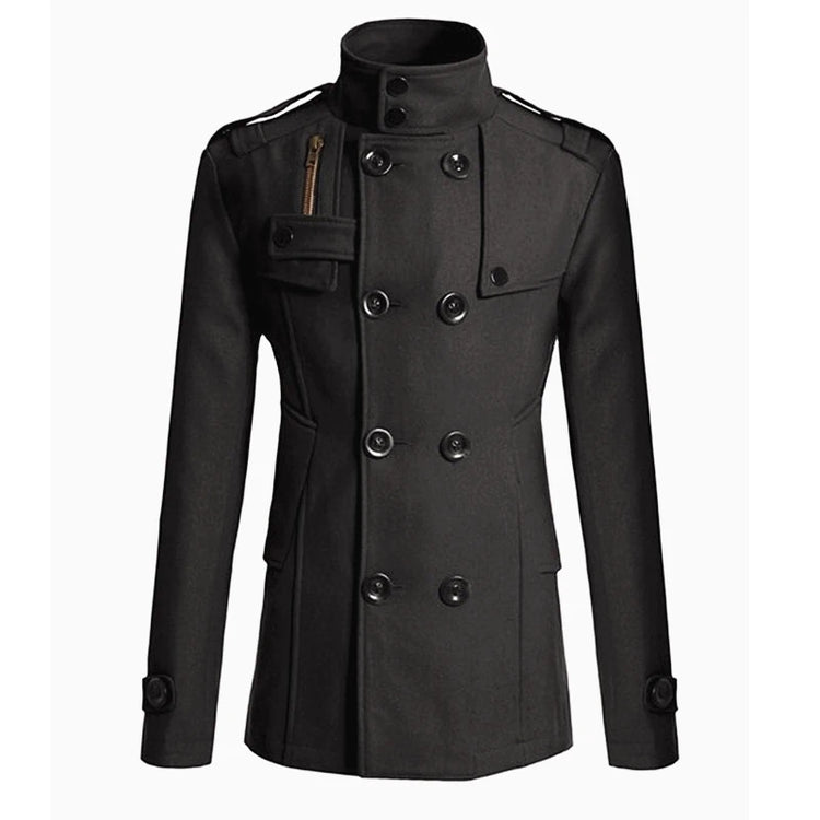 Men Wool Overcoat Long Woolen Coat Casual Mens Outerwear