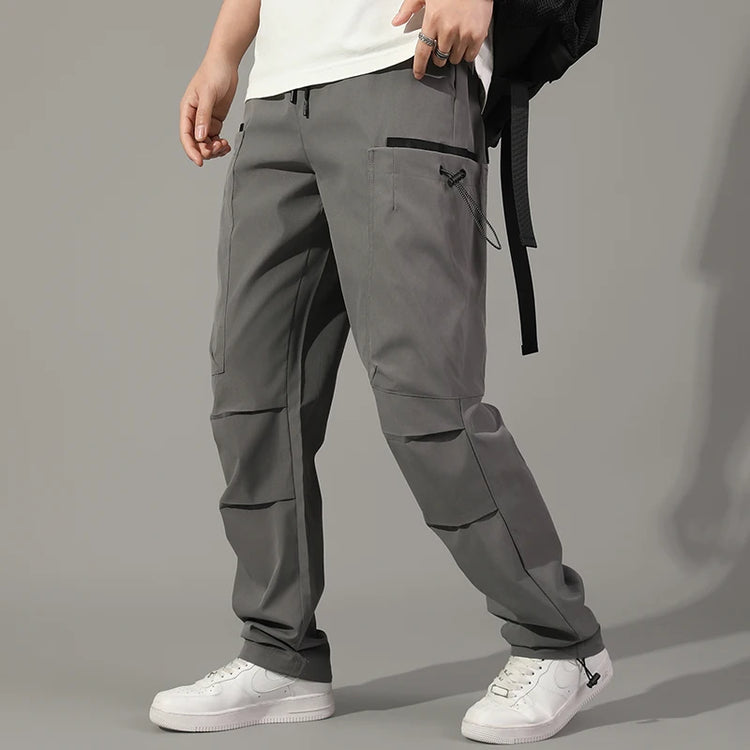 Mens Korean Cargo Pants Casual Multi Pocket Hiking