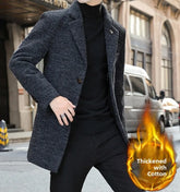 Men Wool Fleece Winter Tuxedo Coat Jacket