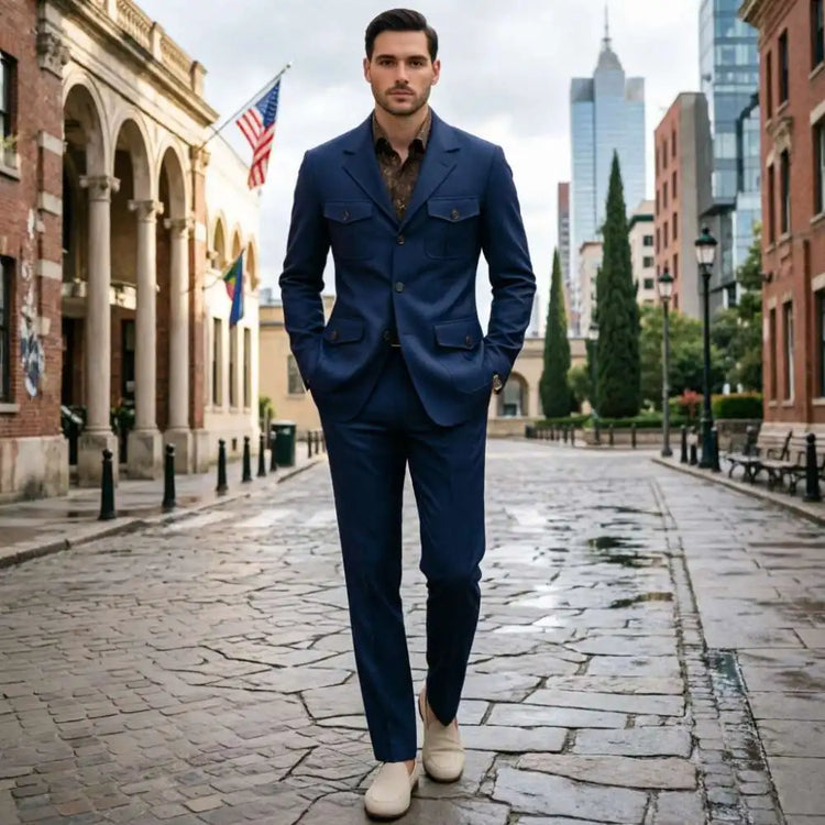Mens Ivory Safari Formal Wedding Blazer