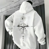 Mens Compass Streetwear Hooded Sweatshirt
