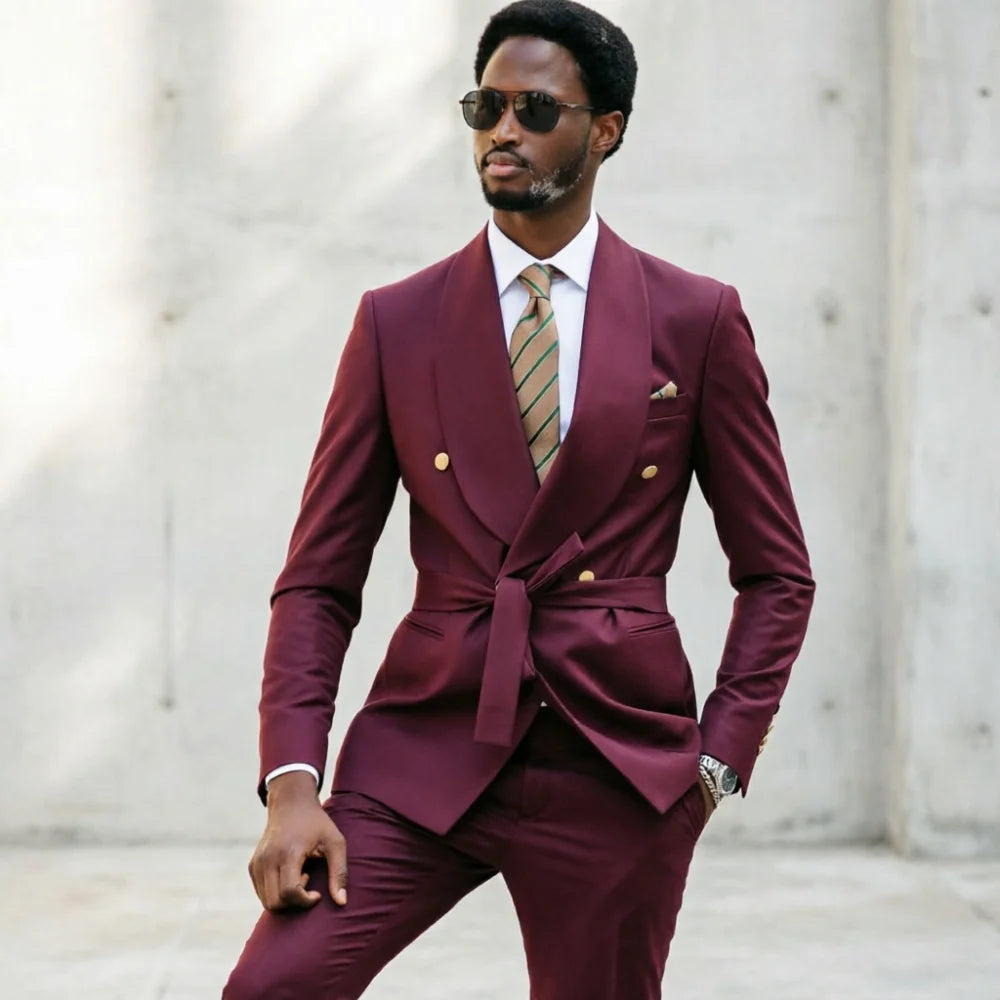 Green Double Breasted Mens Wedding Suit Tuxedo