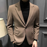 Mens Plaid Single Breasted Blazer