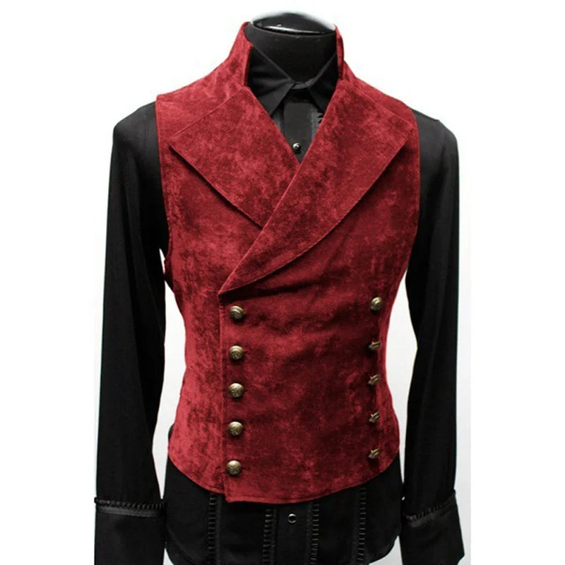 Mens Gothic Victorian Double Breasted Vest