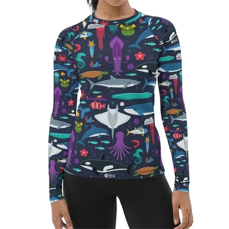 Unisex UV Surf Rash Guard Swim Shirt Top