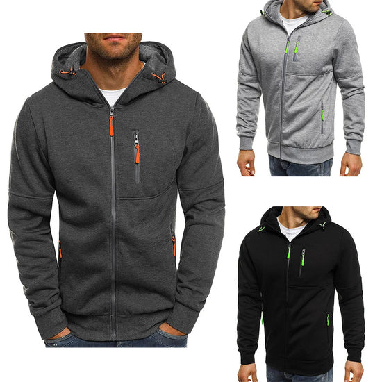Mens slim fit zip hoodie sportswear wear