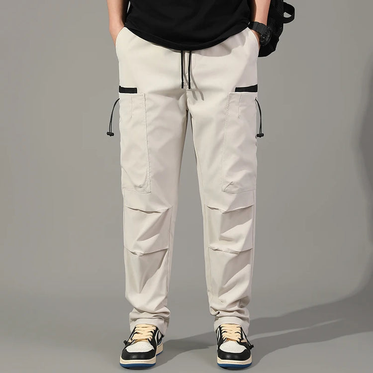 Mens Korean Cargo Pants Casual Multi Pocket Hiking