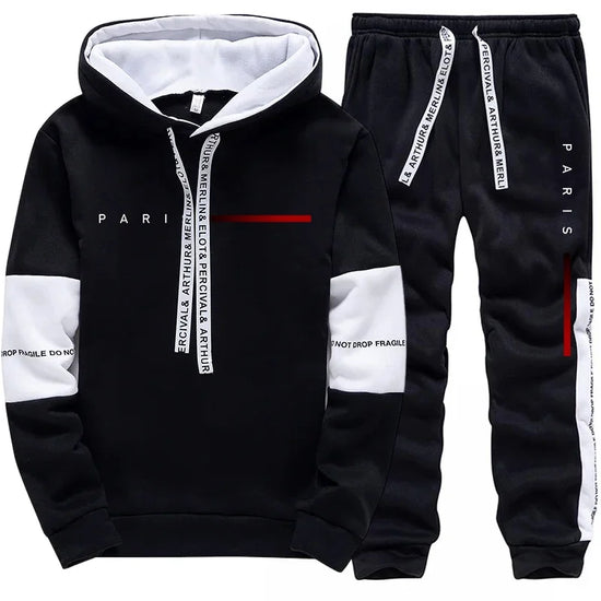Men Hooded Sweatshirt Sweatpants Streetwear Casual Tracksuit