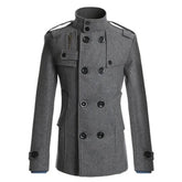 Men Wool Overcoat Long Woolen Coat Casual Mens Outerwear