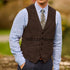 Men Suede Faux Leather Work Vest Utility Layering Vest