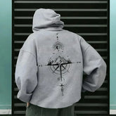 Mens Compass Streetwear Hooded Sweatshirt