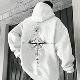 Mens Compass Streetwear Hooded Sweatshirt