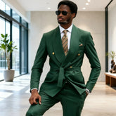 Green Double Breasted Mens Wedding Suit Tuxedo