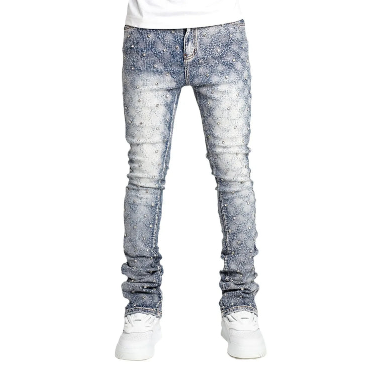 Men Straight-Leg Pearl Denim Pants