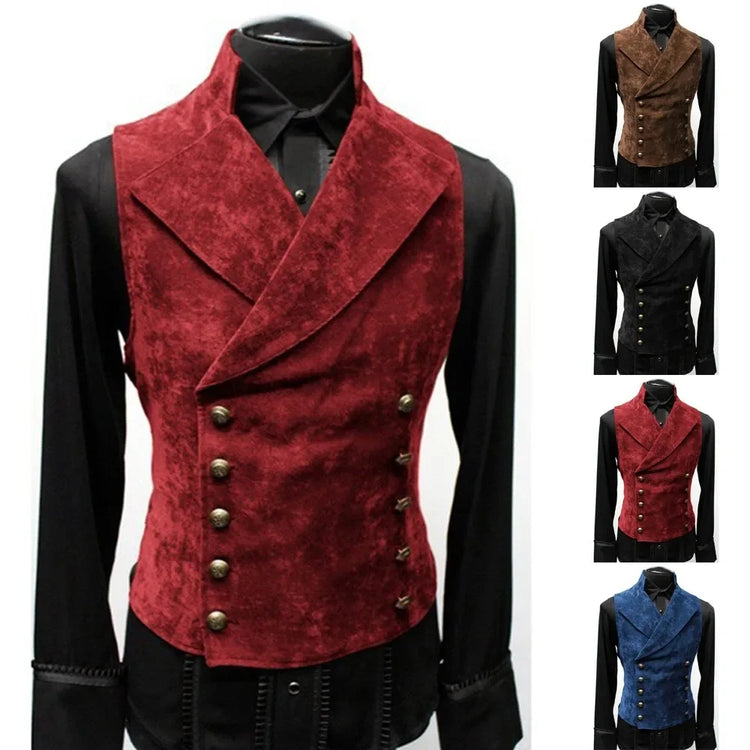 Mens Gothic Victorian Double Breasted Vest