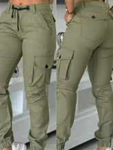 Slim Fit Cuffed Cargo Pants with Multiple Pockets 