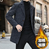 Men Wool Fleece Winter Tuxedo Coat Jacket