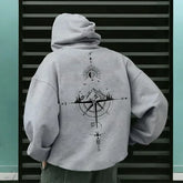 Mens Compass Streetwear Hooded Sweatshirt