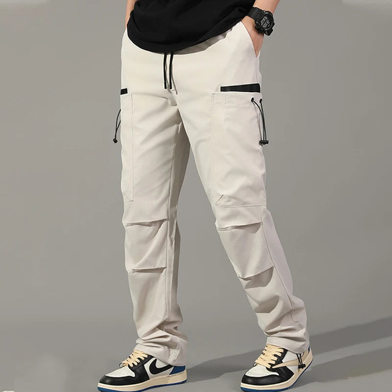 Mens Korean Cargo Pants Casual Multi Pocket Hiking