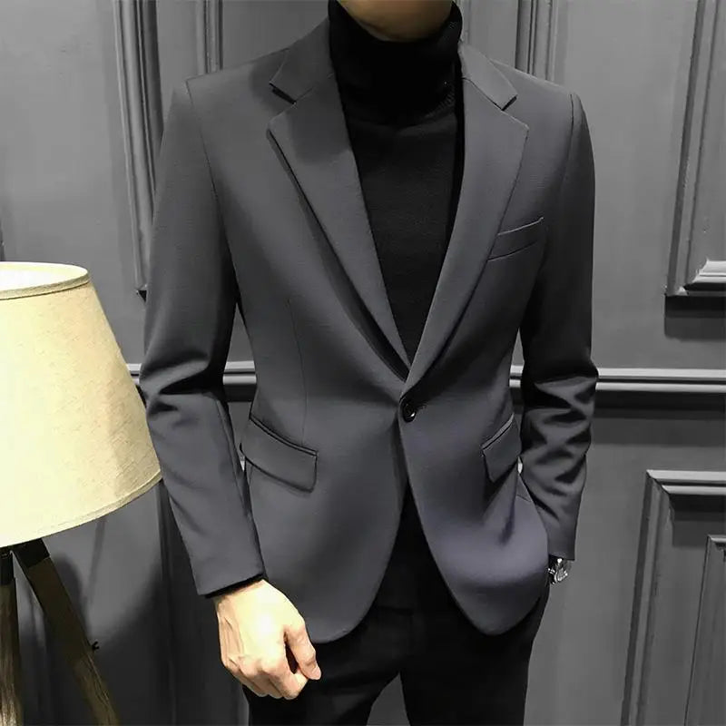 Mens Plaid Single Breasted Blazer