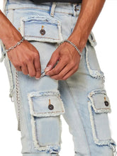  Multi Pockets Design Denim Cargo Pants 