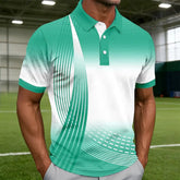 Mens Golf 3D Print Breathable Polo Shirt Wear
