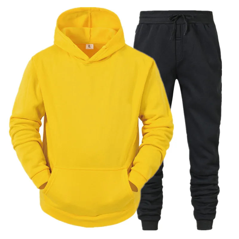 Mens Sportswear Hoodie Pants Tracksuit Set