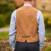 Men Suede Faux Leather Work Vest Utility Layering Vest