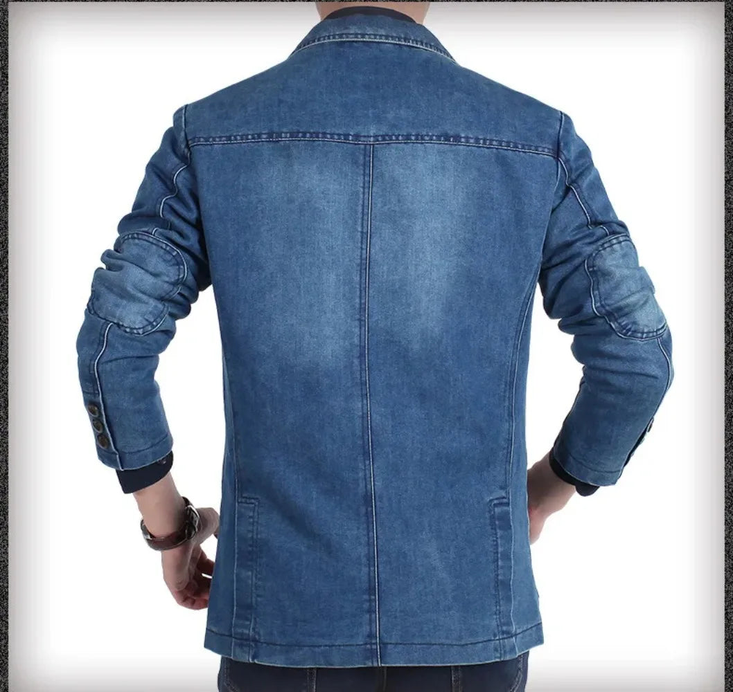 Mens Denim Single Breasted Blazer