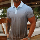 Mens Golf 3D Print Breathable Polo Shirt Wear
