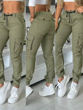 Slim Fit Cuffed Cargo Pants with Multiple Pockets 