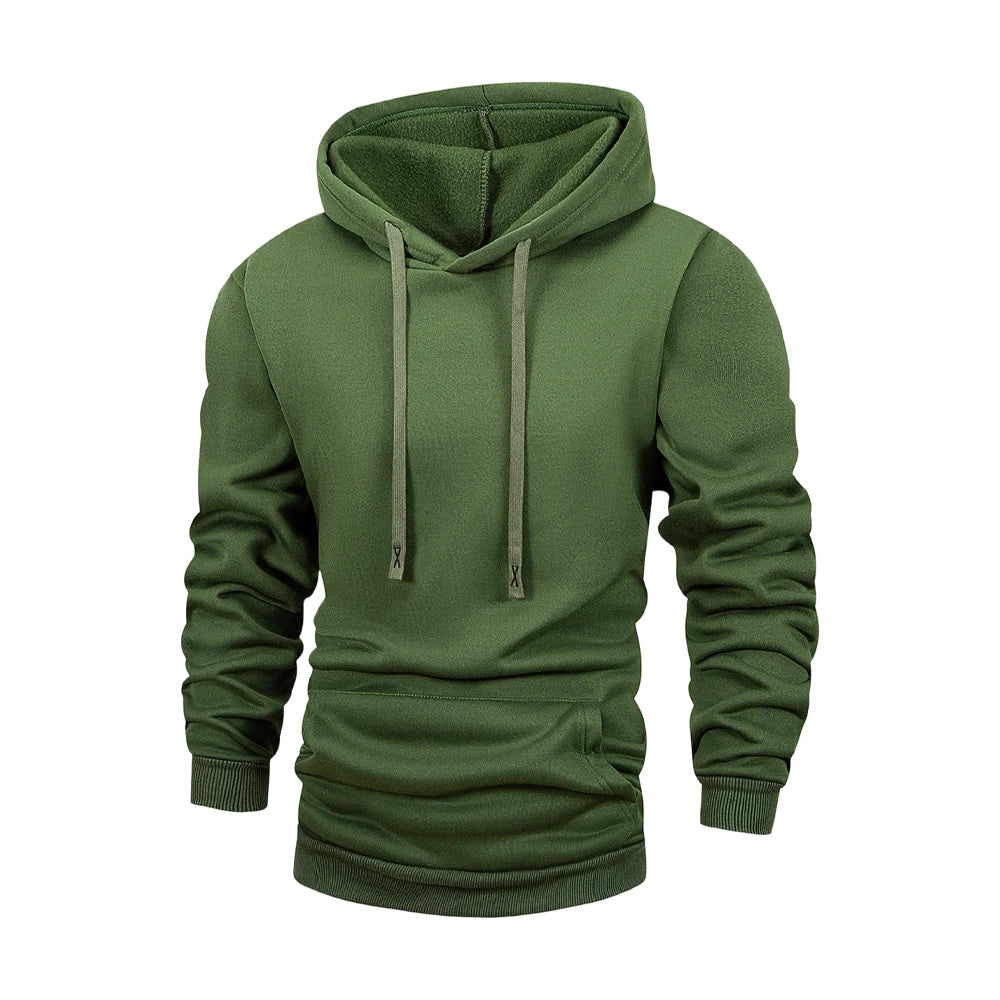 Mens Fleece Pullover Winter Hoodie Coat