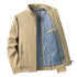 Mens Stand Collar Zip-Up Blazer Jacket