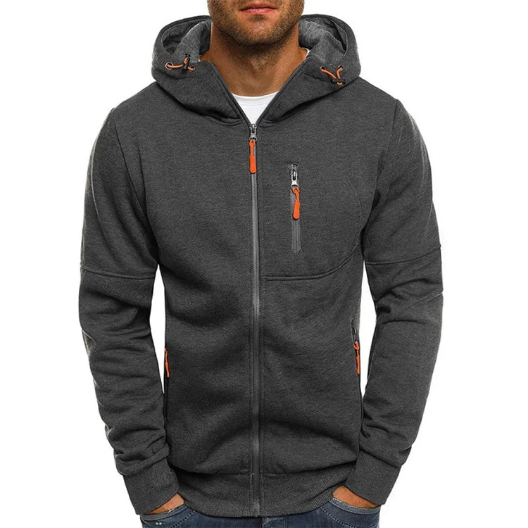 Mens slim fit zip hoodie sportswear wear