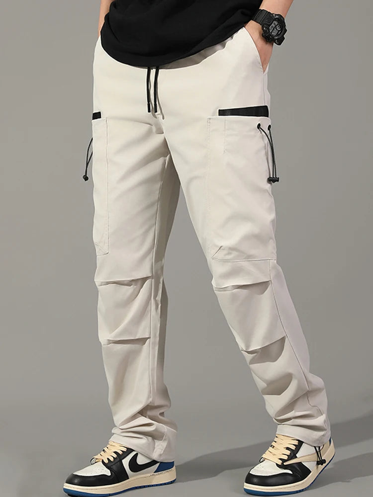Mens Korean Cargo Pants Casual Multi Pocket Hiking
