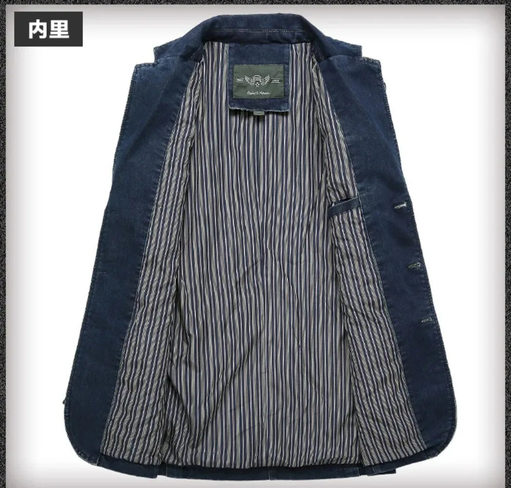 Mens Denim Single Breasted Blazer