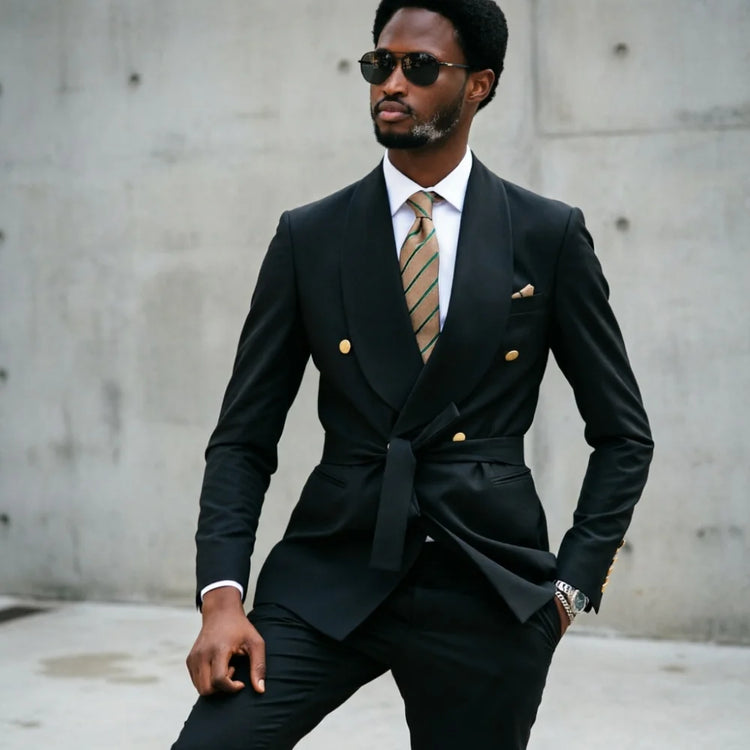 Green Double Breasted Mens Wedding Suit Tuxedo