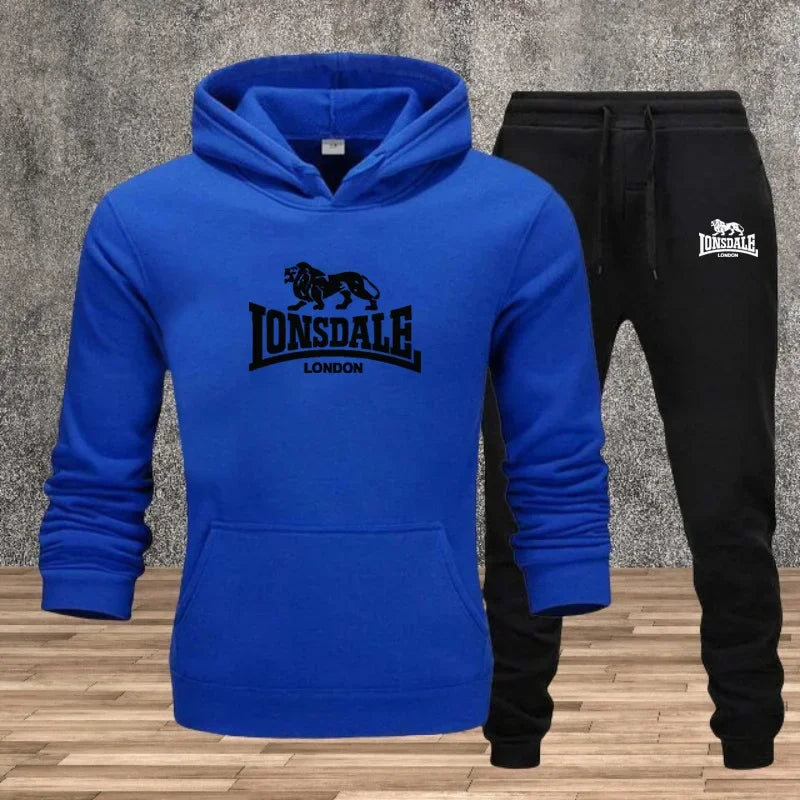 Mens Hoodie Sweatpants Casual Tracksuit Set