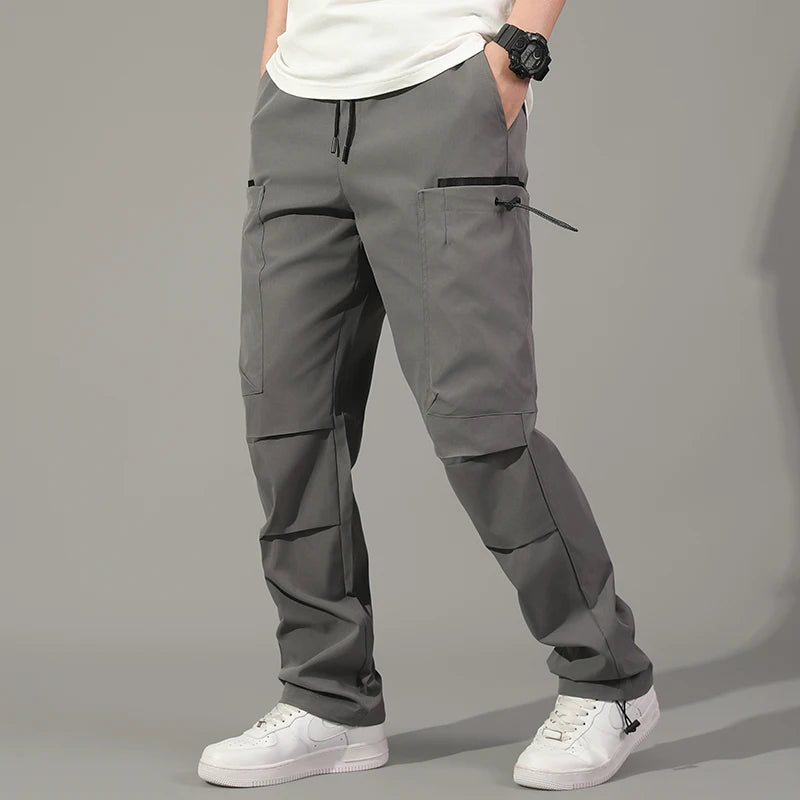 Mens Korean Cargo Pants Casual Multi Pocket Hiking