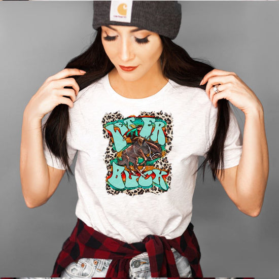 Let er Buck - Cowboy & Bronc w Leopard & Serape