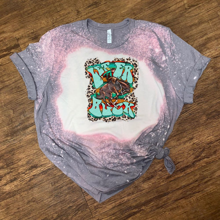 Let er Buck - Cowboy & Bronc w Leopard & Serape