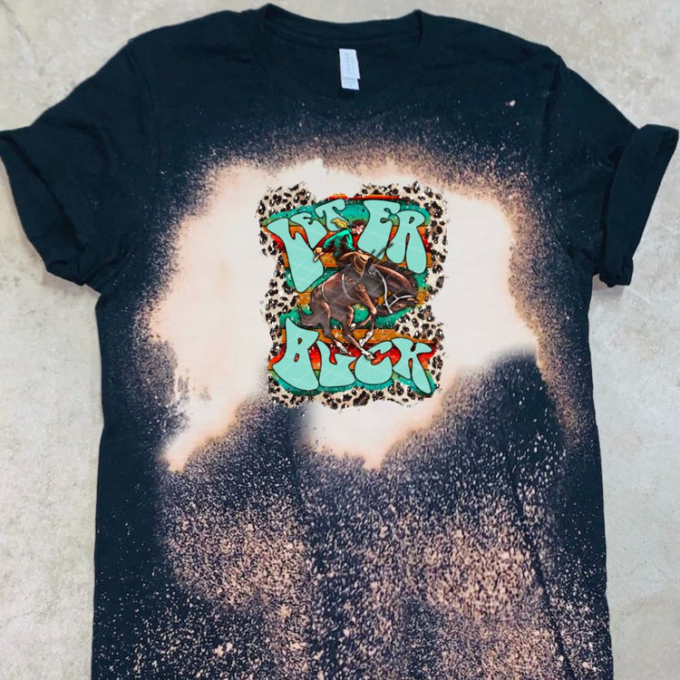 Let er Buck - Cowboy & Bronc w Leopard & Serape