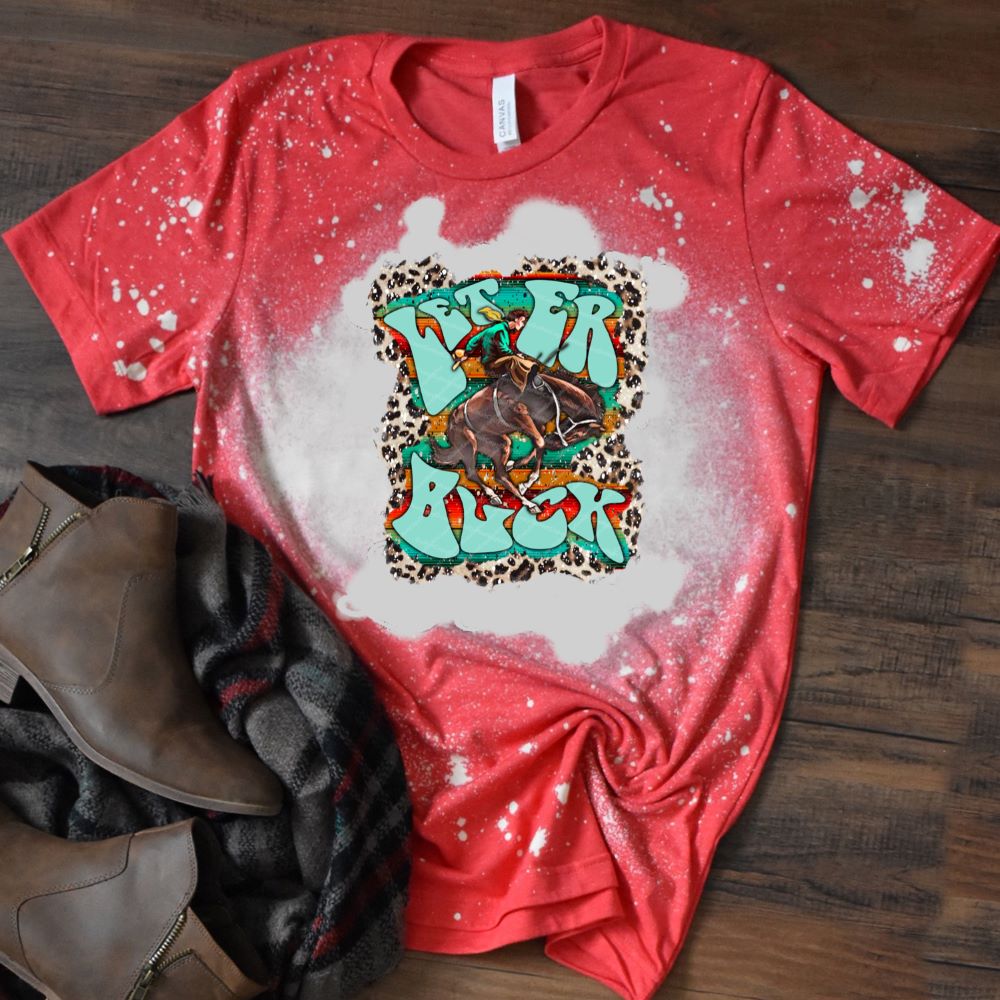 Let er Buck - Cowboy & Bronc w Leopard & Serape